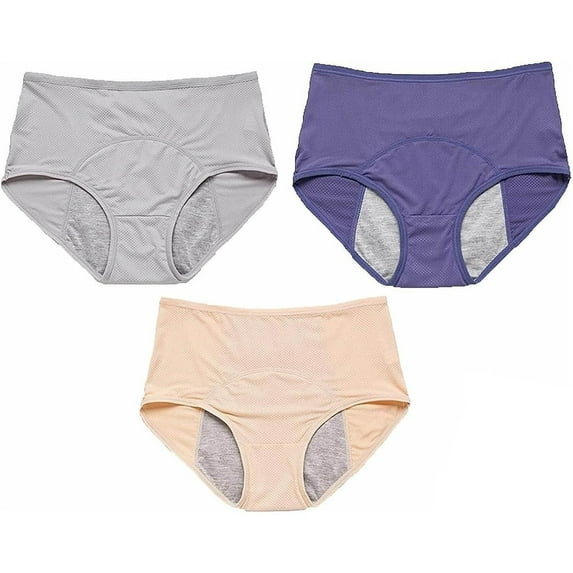 3PC Duares Leakproof Underwear Incontinence Underwear for Women, Duares ZeroLeak Underwear, Relivira Underwear,Size 7XL