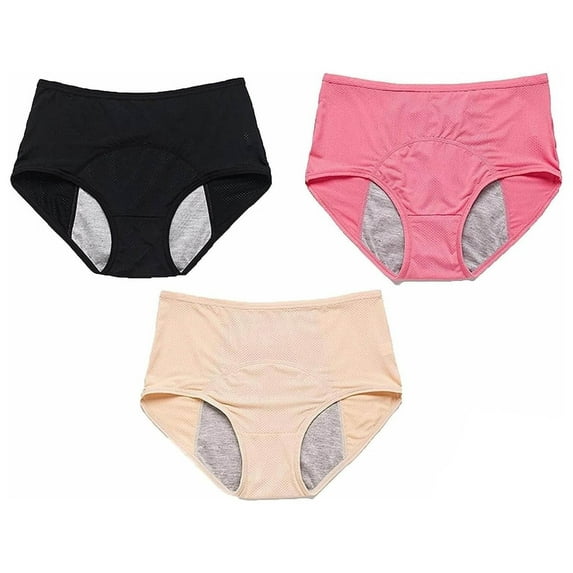 3PC Duares Leakproof Underwear Incontinence Underwear for Women, Duares ZeroLeak Underwear, Relivira Underwear,Size L