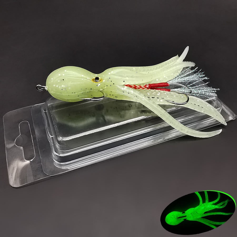 3PC Durable Fishing Lures Jigs For Sea Bass Octopus Soft Lures, Heavy Duty Salmon, Trout Lead