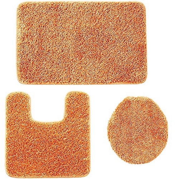 3PC ELITE BATH RUG SET ORANGE