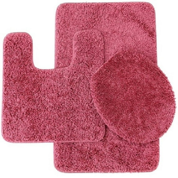 3PC ELITE BATHMAT SET ROSE