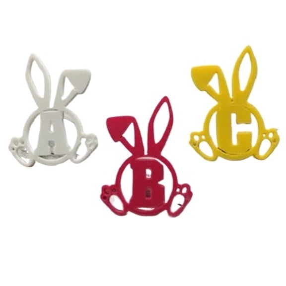 3PC Easter Bunny Letter Label 3D Printed Gift