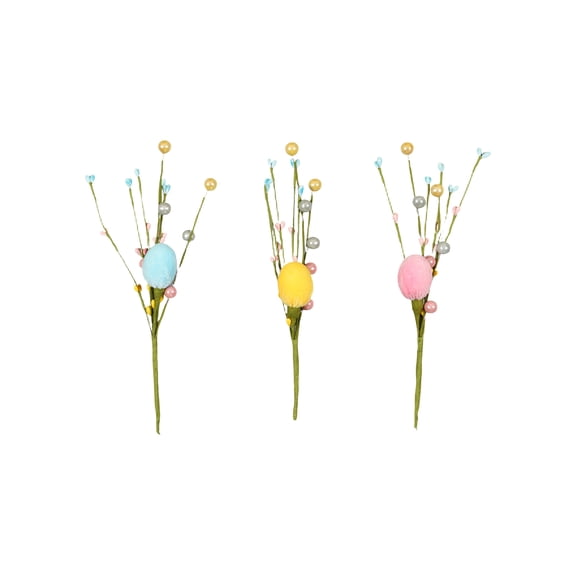 3PC Easter Egg Decorations Set – Felt Fabric Pastel-Colored Tabletop Ornaments for Spring Party, Holiday Centerpiece & Home Décor