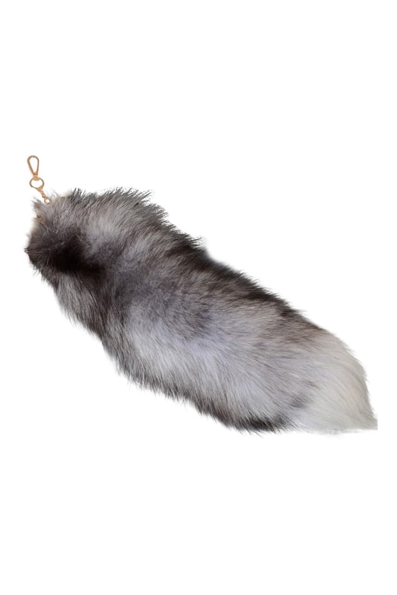 3PC Faux Fur Fox Tail Keychain Set - Fluffy Animal Tail Keyring Charms for Women, 16" Realistic Therian Keychains for Bags, Costumes, Renaissance Fairs