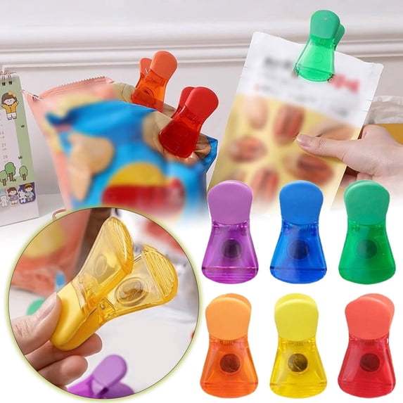 3PC Food Clips - Snack Bag Sealing Clips, Color Refrigerator Clips Air-Tight Clips for Home Kitchen Storageï¼Randomly 1 Set