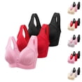 thumbnail image 1 of 3PC Front Closure Bras for Women Wireless Comfortable Daily Bra Seamless Full Coverage Sleep Bra Soft Support Underwear, 1 of 6
