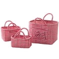 thumbnail image 1 of 3PC Gingham Storage Baskets with Handles, Fabric Storage Basket Set for Organizing Books Towels Clothes Closet Shelf, Farmhouse Plaid Bins for Office, 1 of 7