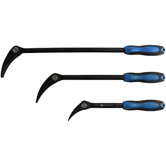 3PC Indexing Pry Bar Set - 15-Position Adjustable Angle Pry Bars - High Strength Chrome Vanadium Steel - 8in, 12in, 16in Indexable Pry Bars$$Tools & Hardware Other