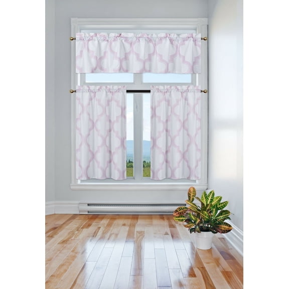 3PC KITCHEN TIER VALANCE SET SHORT PANEL LINED BACKING WINDOW CURTAIN BLACKOUT