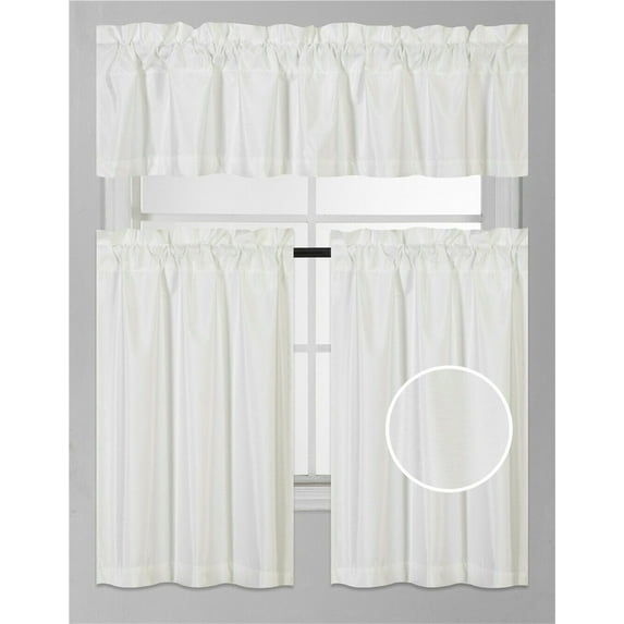 3PC KITCHEN TIER VALANCE SET SHORT PANEL LINED BACKING WINDOW CURTAIN BLACKOUT