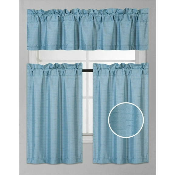 3PC KITCHEN TIER VALANCE SET SHORT PANEL LINED BACKING WINDOW CURTAIN BLACKOUT