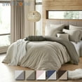 thumbnail image 1 of Swift Home 3PC Reversible Lightweight Duvet Cover & Sham Set, Khaki/Driftwood, Full/Queen, 1 of 6