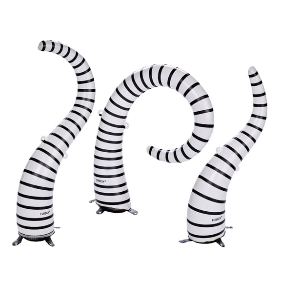 FUNBOY Inflatable Halloween Lawn Snakes 3-Pack, Black & White Outdoor Decor with Bonus Ghost