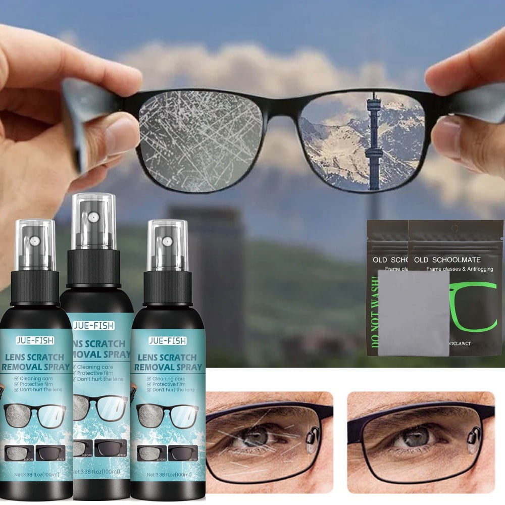 3PC Lens Scratch Removal Spray, Eyeglass Windshield Glass Repair Liquid