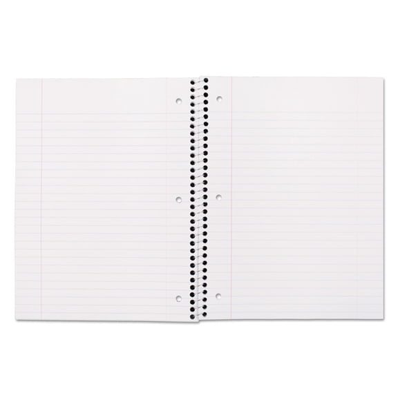 3PC Mead Spiral Notebook, 3-Hole Punched, 1-Subject, Wide/Legal Rule, Randomly Assorted Cover Color, (70) 10.5 x 7.5 Sheets