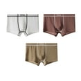 thumbnail image 1 of 3PC Men Textured Boxer Briefs Solid Color Mid-waist Underpants Soft Comfort Breathable Underwear, 1 of 2
