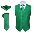 thumbnail image 1 of Mens Suit Dress Vest Green Tie Handkerchief Vests Set Slim Fit Formal Wedding Tuxedo Waistcoat 3PCS, 1 of 8