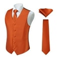 thumbnail image 1 of Men's Solid Suit Vest Necktie Handkerchief Waistcoat Sets Formal Dress Vests 3PCS for Wedding Party, 1 of 8