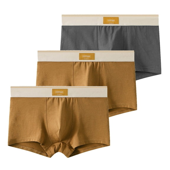 3PC Men's Underwear Lightweight Big and Tall Boxers Cotton Comfortable Soft Trunks Boxer Briefs
