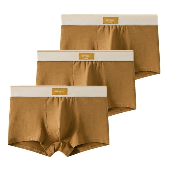 3PC Men's Underwear Lightweight Big and Tall Boxers Cotton Comfortable Soft Trunks Boxer Briefs