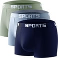 thumbnail image 1 of 3PC Men's XL Cotton Boxer Briefs, Multicolor Breathable Underwear with Sports Waistband - Comfortable for Daily/Sports, Walmart, 1 of 2