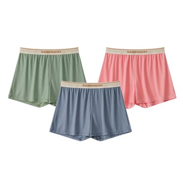 Men's Satin Boxer Briefs Soft Lounge Underwear Knickers Trunks Solid Color