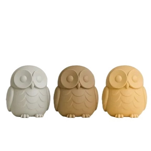 3PC Mini Owl Cute Night Guardian Statue 3D Printing