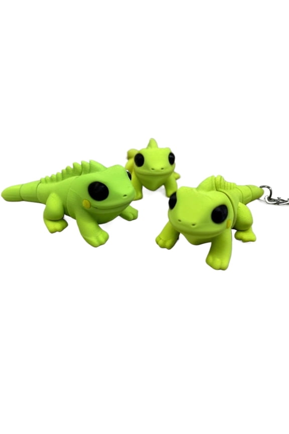 3PC Mini Ringtail Lizard/Iguana-Figurine Keychain 3D Printing
