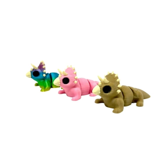3PC Mini Triceratops 3D Printing