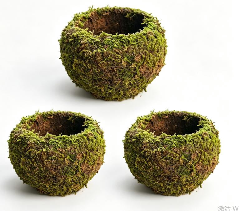 3PC Moss Ball Style Planter, 5.91 Inch Breathable Self-Absorbent Bonsai Planter Pot, Indoor Outdoor Planter for Succulent Orchid Fern, DIY Gardening Container