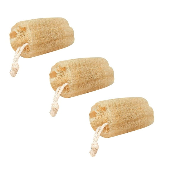 3PC Natural Organic Shower Loofah Sponges Large Exfoliating Shower Bath Loofah Luffa Loofa Body Scrubbers Sponges, Soft and Easy Foaming Spa Luffa Sponges for SPA Beauty Bath and Skin