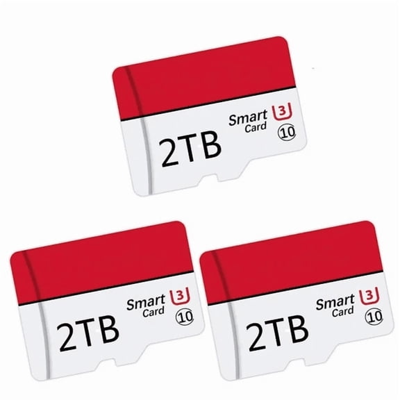 3PC New Memory Card 2TBX3 Universal Memory Micro SD Card, Suitable For Most Mobile Phones, Cameras, And Other Devices,Bluewith Adapter