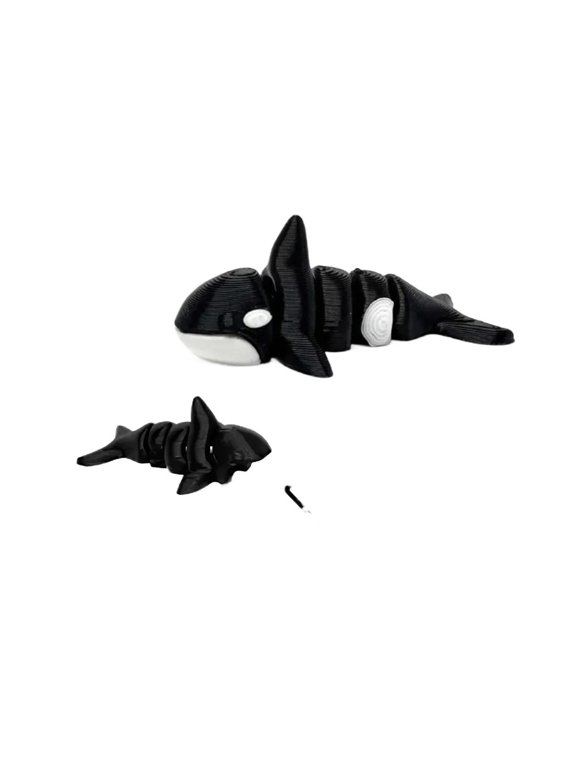 3PC Orca Model and Keychain - 3D Printed Decorative Set