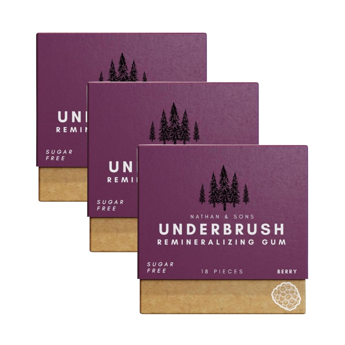 3PC-Organic Remineralizing Chewing Gum with Nano Hydroxyapatite Designed to Plaque Enamel Freshens Breath Cleanses the Mouth and Protects Oral Health (18Pcs/Box)