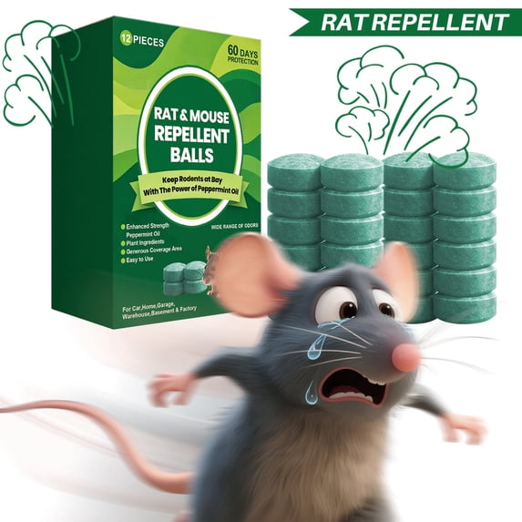 3PC Peppermint Rat & Mouse Repellent Balls, Long Lasting Rodent Deterrent Pods, Non-Toxic Scent Mice Repellent for Home Kitchen Garage Car Warehouse Basement Storage