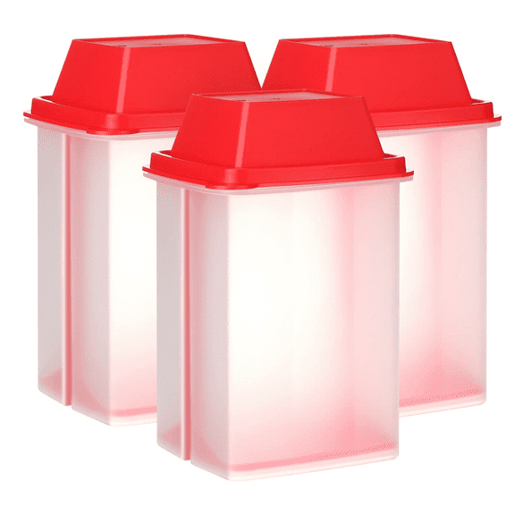 3PC Pickle Container with Strainer - BPA Free Jalapeno Container for Mess-Free Storage of Condiment Food - Pickle Holder with Easy to Open Lid Design (Red)