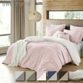 thumbnail image 1 of 3PC Pink/White Reversible Duvet Cover & Sham Set (Comforter not Included), King/Cal King, 1 of 6