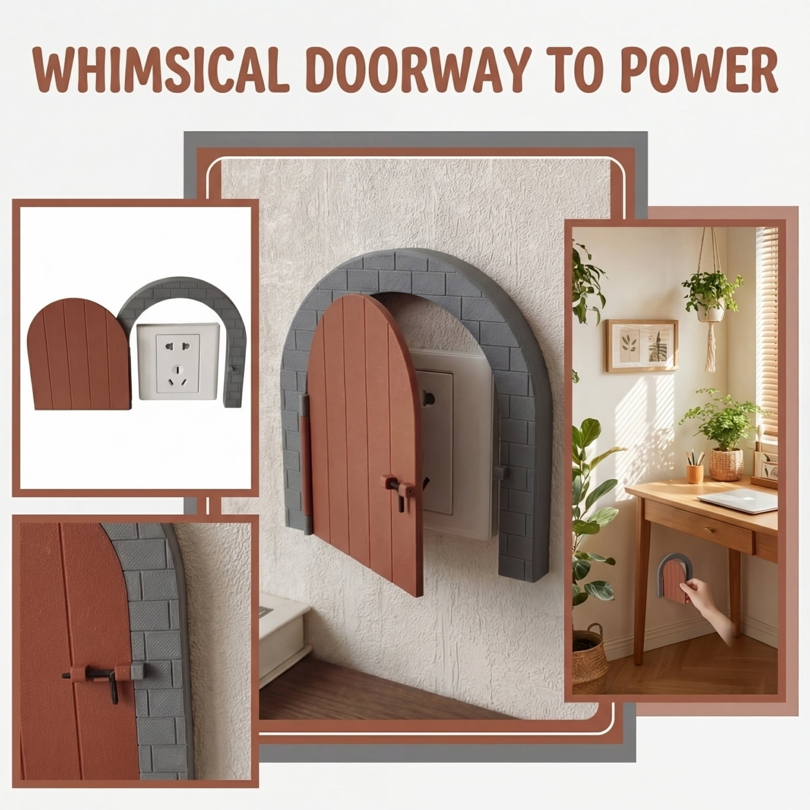 3PC Plastic Miniature Arched Door with Brick Pattern Frame for Building ...