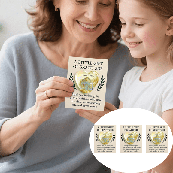 3PC Pocket Gift Greeting Card - Heart Shaped Keepsake Figurines, Decorative Holiday Cards, Pockets Hugs Gifts for Men, Women, Family, and Friends