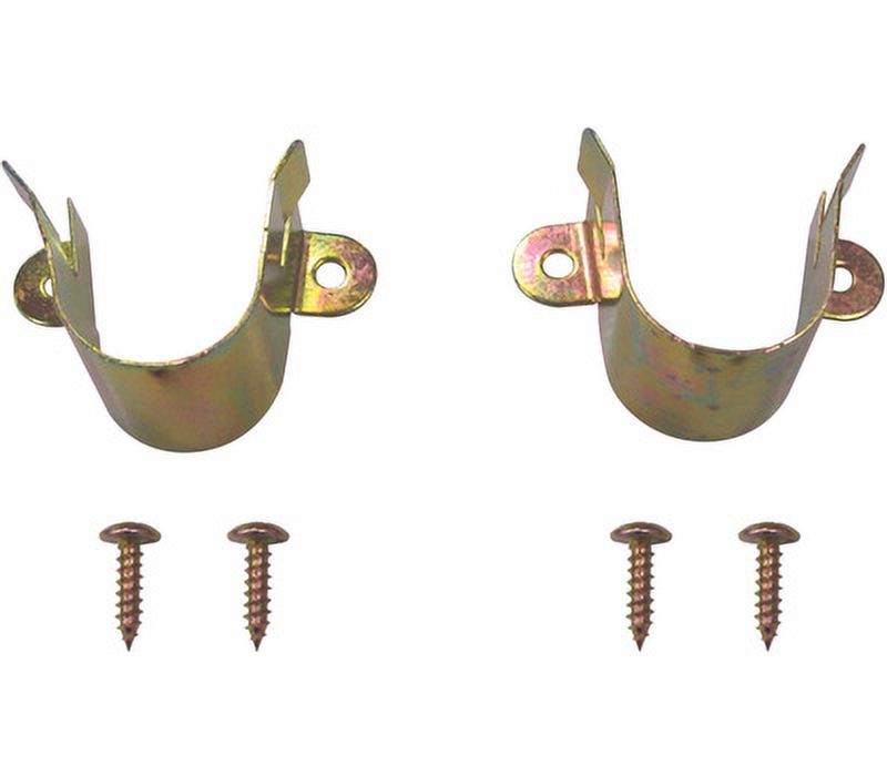 3PC ProSource 33059CZBPS Closet Pole Bracket Satin Brass Pair