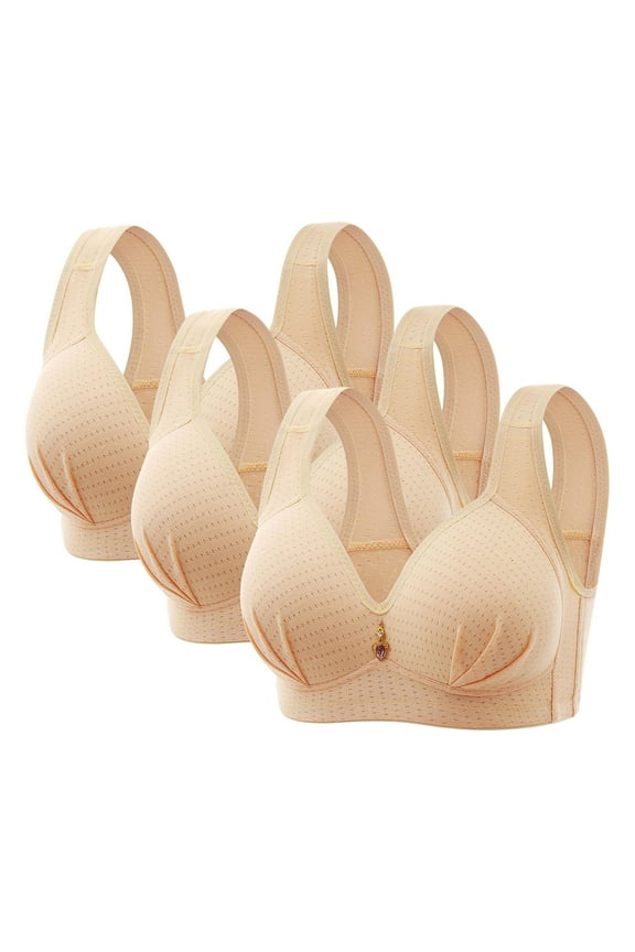 3PC Push Up Bras for Womans Embroidered Breathable Wireless Padded Underwear Full Coverage Push Up Soft Bralettes Bra,Multicolor 1,46 B