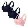 thumbnail image 1 of 3PC Push up Bras for Older Women , Woman's Solid Color Gathered Together Large Size Daily Bra Underwear No Rims New Style B-27 Pinky 4XL, 1 of 2