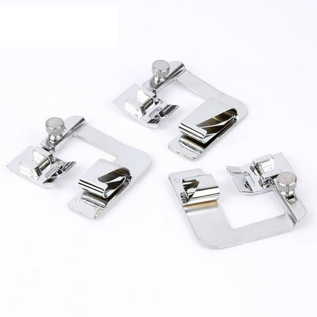 3PC Rolled Hem Pressure Foot Sewing Machine For Singer Brother Low Shank Adapter