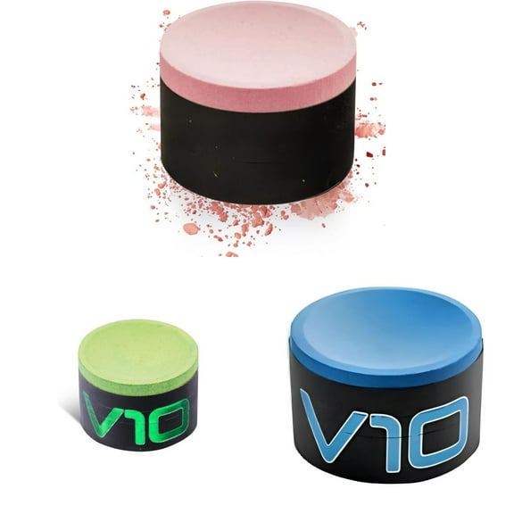 3PC Round Chalk ,TAOM V10 Blue Chalk 1,Billiard Accessories- Pool Cue Tip Chalk-Strong Adhesion Oil Based Formula For Enhanced And Control