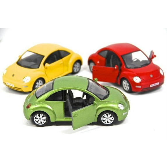 3PC SET: 6.5" Kinsmart VW Volkswagen Beetle New Diecast Model Toy Car 1:24