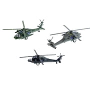 3PC SET 8" Black Hawk Helicopter Diecast Army Military Model Airplane Toy