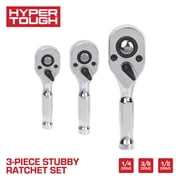 Hyper Tough 3-Piece Pear Head Stubby Ratchet Set