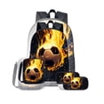 thumbnail image 1 of 3PC School Backpack, Soccer Bookbag Set with Lunch Bag, Water Resistant School Backpacks for Middle, 1 of 5