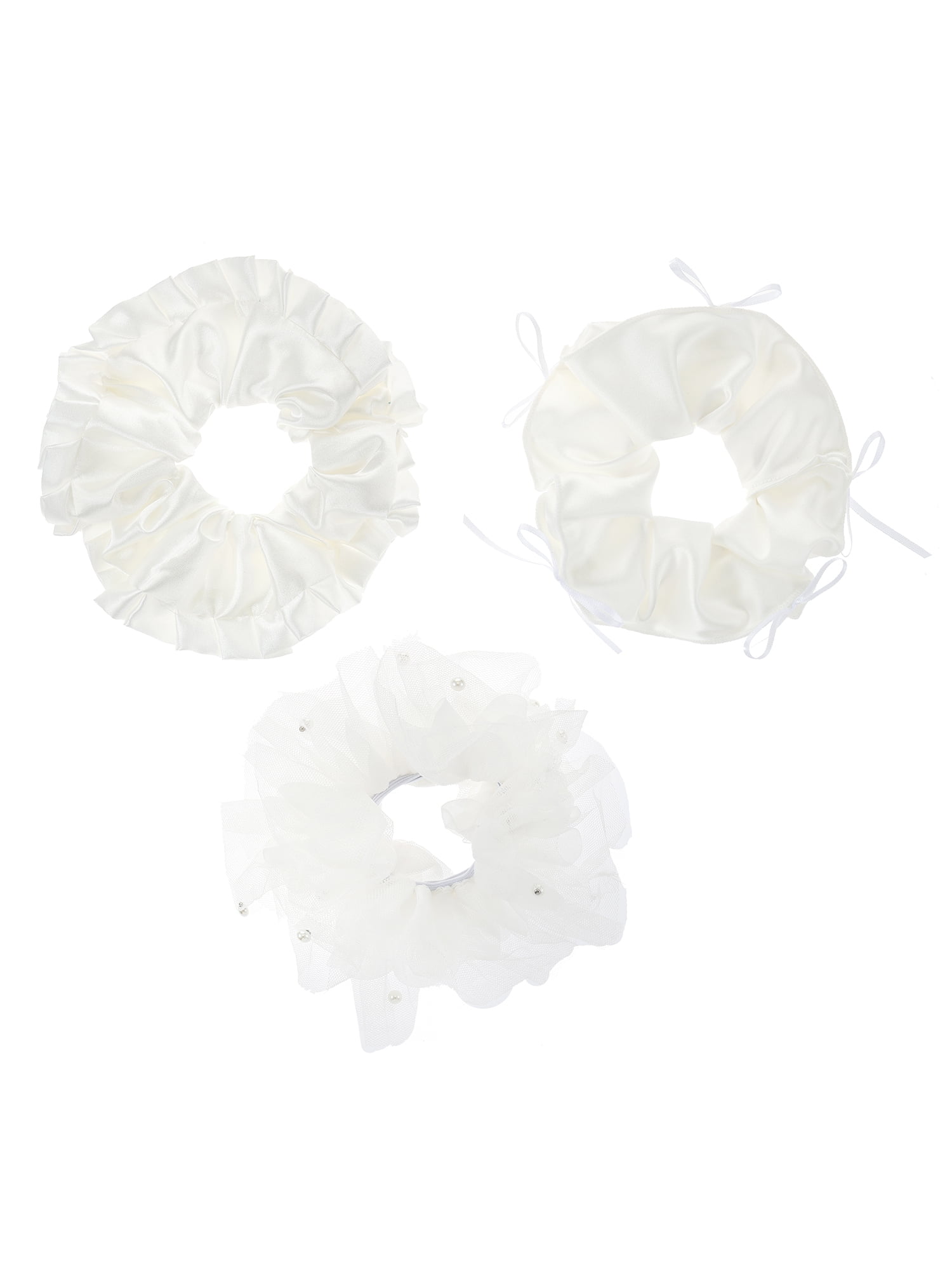 Bride scrunchies set white adult, 3 pieces by Trimmings