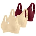 thumbnail image 1 of 3PC Seamless Bra for Women , Women Fashion Sports Bra Underwear Bra Everyday Underwear New Cotton Wireless Bra Style B-86 Beige L, 1 of 5